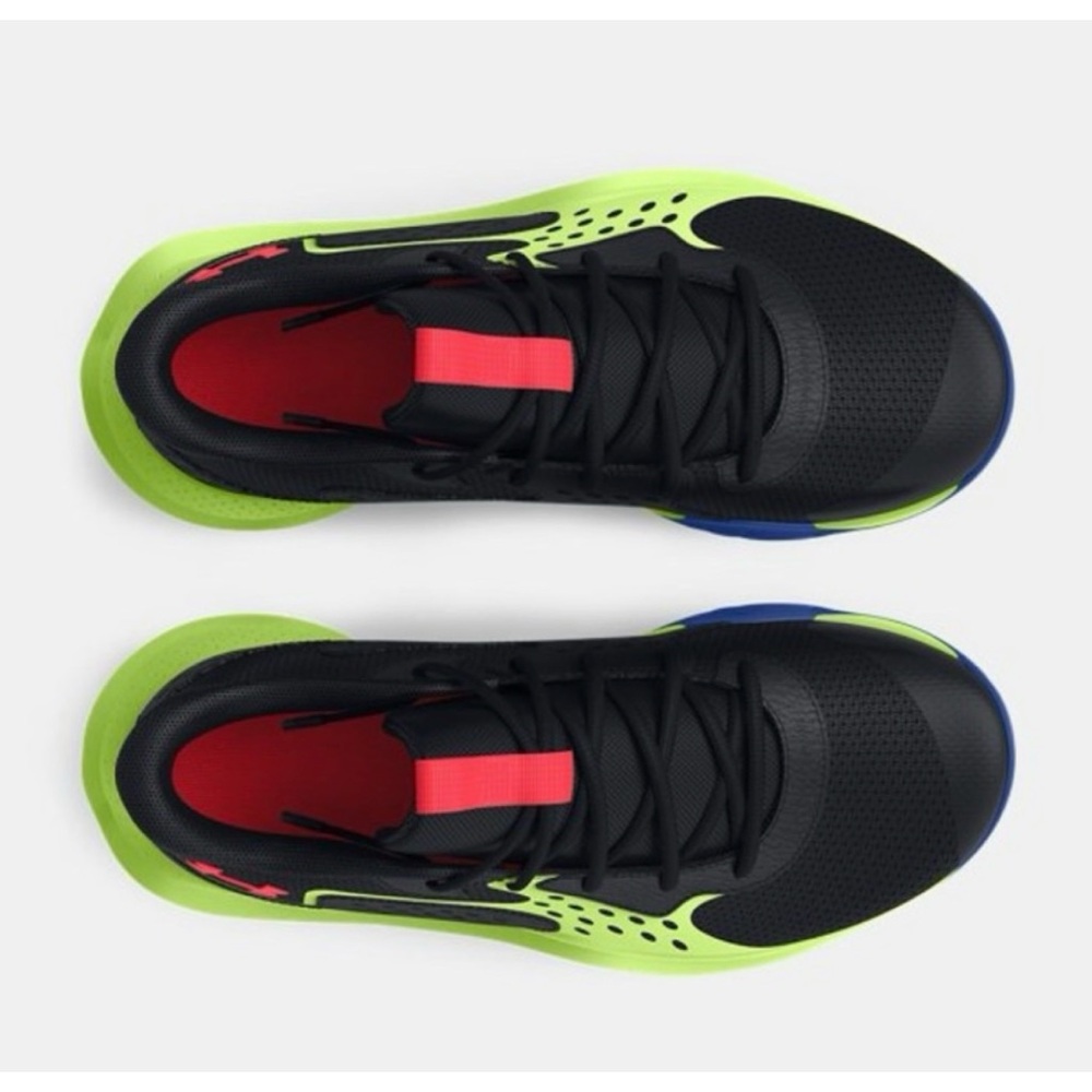 UNDER ARMOUR • Kids Black/Green Jet '23 Basketball Sneakers, 3.5Y - Picture 5 of 16